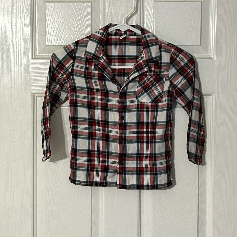 Plaid Kids Shirt - Red, Blue, and White‎